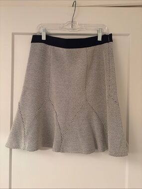 Rebecca Taylor Black and White Flared Mini Skirt